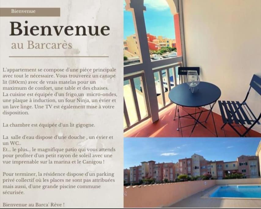Superbe Studio Renove Avec Piscine Et Vue Marina Le Barcarès Eksteriør billede